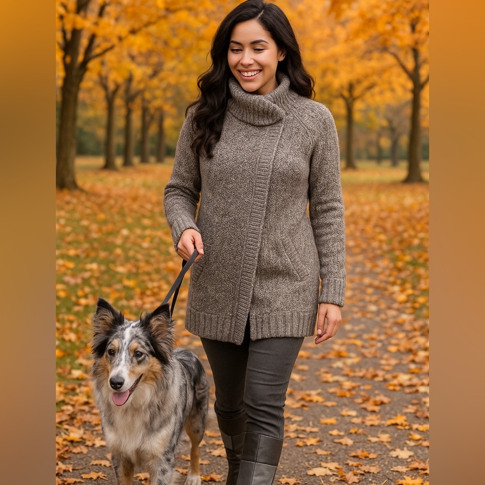 Prana Callisto Wool Alpaca Duster oatmeal with pockets